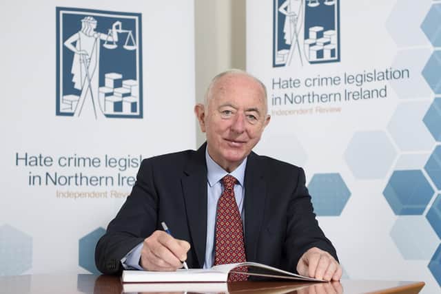 Judge Desmond Marrinan who is leading the Independent Review of Hate Crime Legislation in Northern Ireland. Picture: Michael Cooper