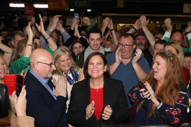 Sinn Fein leader Mary Lou McDonald is elected during the Irish general election count. "It is hardly surprising that much of the electorate in the Republic wanted traditional Westminster style politics back" PA Photo