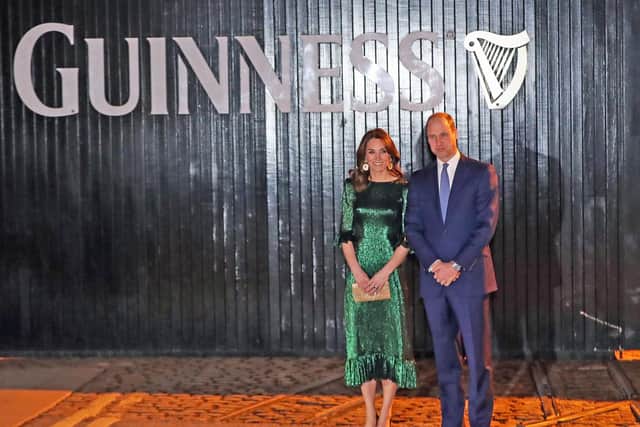 The Duke and Duchess of Cambridge arrive for a reception hosted by the British Ambassador to Ireland at the Gravity Bar, Guinness Storehouse, Dublin