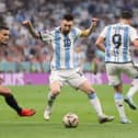 Messi and Alvarez for Argentina at Lusail Stadium in semi-final