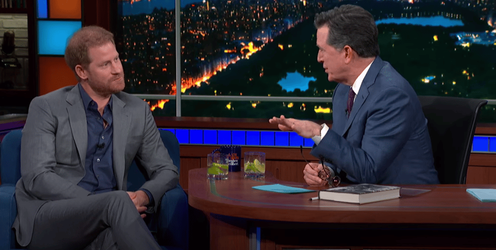 Harry, Duke of Sussex, appeared on CBS late night talk show The Late Show with Stephen Colbert on Tuesday evening (US time)