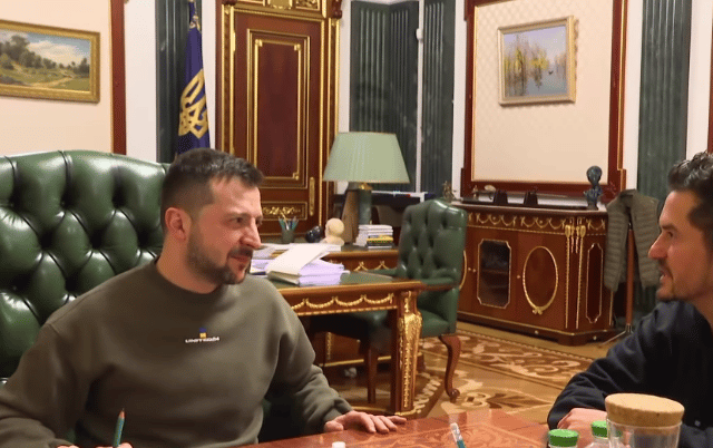Orlando Bloom shared his meeting with Ukraine president Volodymyr Zalenskyy on his Instagram account (Credit: Orlando Bloom - Instagram)