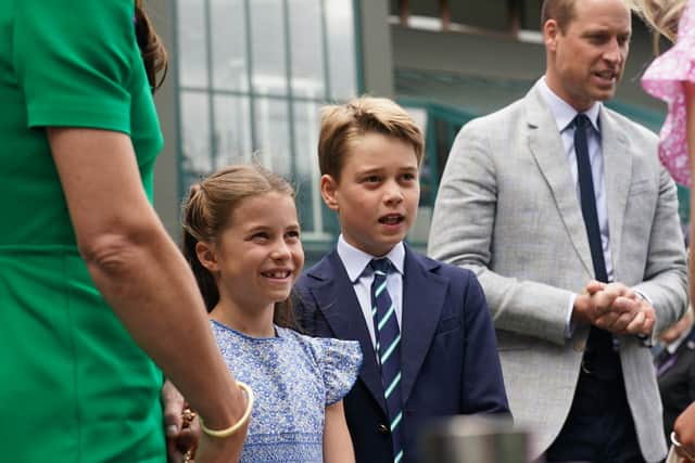 Princess Charlotte and Prince George were at the Wimbledon 2023 men’s final - Credit: Getty