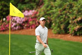 Rory McIlroy on the 13th green during a practice round ahead of this week's Masters