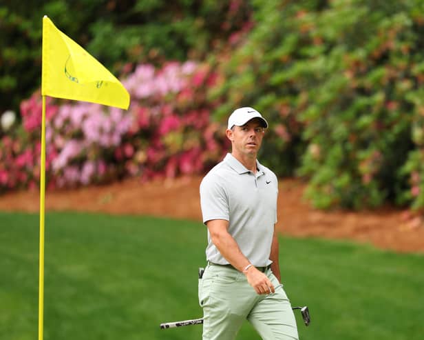 Rory McIlroy on the 13th green during a practice round ahead of this week's Masters