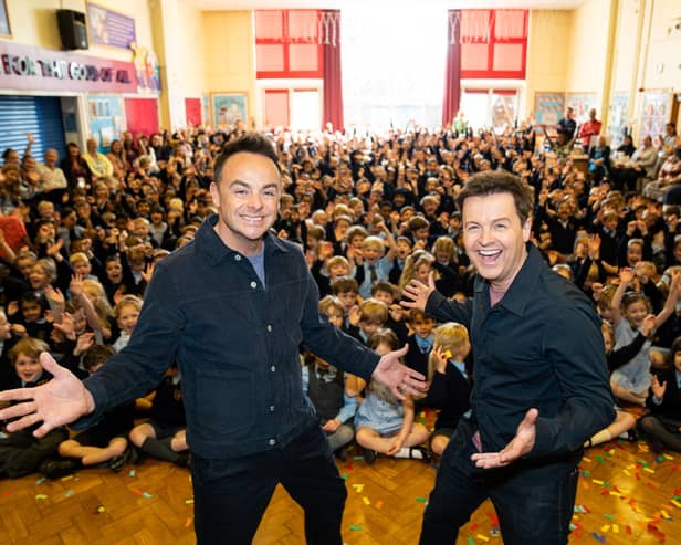 Ant and Dec crash primary school assembly.