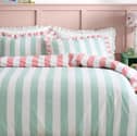 This striped bedding from Dunelm is the perfect way to give your bedroom a spring refresh (aff)