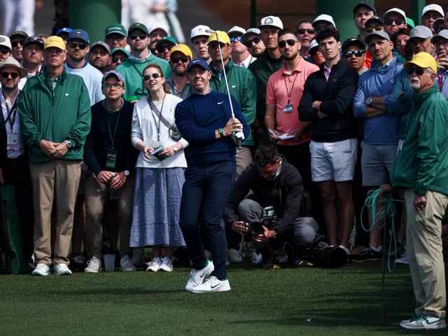 Rory McIlroy was accompanied by thousands by fans as he navigated his way round Augusta National on day one of the Masters