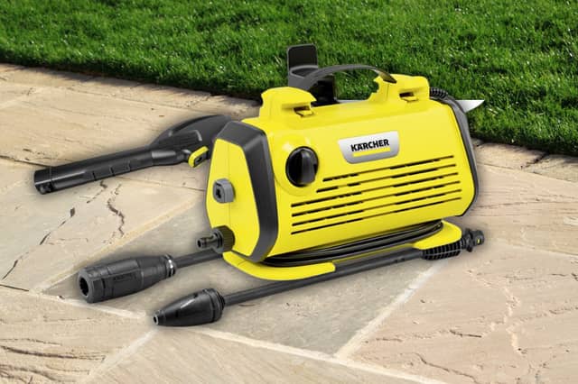 Amazon shoppers say the compact Kärcher K3 pressure washer delivers strong cleaning power without taking up loads of storage space