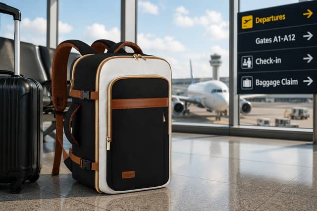 The ETRONIK cabin backpack includes organised storage and travel-friendly compartments.