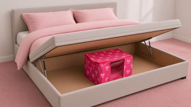 These hot pink bow-print underbed storage bags are both pretty and practical - it's almost a shame to hide them under the bed.