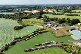 Blue-green algae at Battery Harbour on Lough Neagh near Cookstown in Co Tyrone in 2025 (PA)