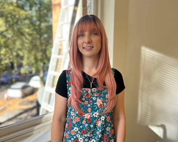   Emma Irvine, 29, who was first diagnosed with breast cancer when she was 26 years old  