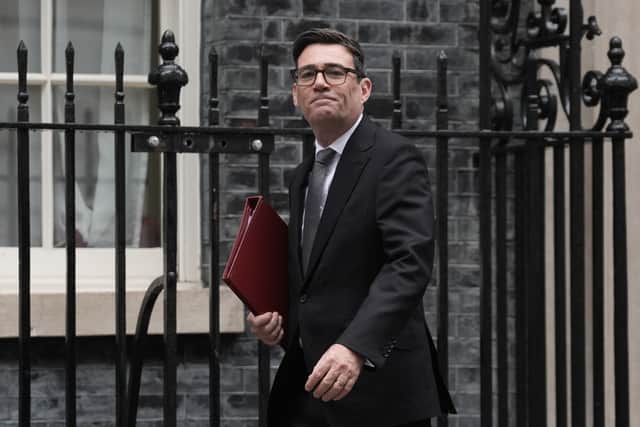 Prime Minister Andy Burnham on his way to PMQs on Wednesday (Stefan Rousseau/PA)