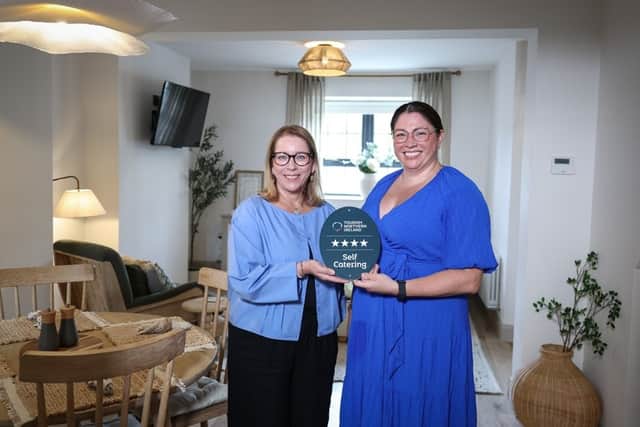 (L-R) Alison Leslie, Quality Assurance Manager at Tourism NI with Carly Duff, owner of 31 Lower English that has been awarded four stars by the Tourism NI Quality Grading Scheme.