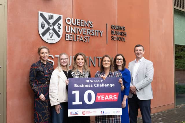 L-R: Claire Scott McAteer, Senior Lecturer of Practice Accounting Queen’s Business School; Lúiseach Burke, Jayne Fitzgerald, Programme Manager Qualifications at CCEA; Laura Jackson, Partner & Head of Audit at BDO NI; Professor Danielle McConville, Head of