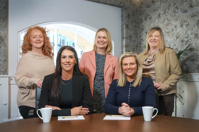 Pictured (L-R) is Patricia Bond (Senior HR Officer), Courtney Scates (Area Manager) Ruth Cunningham (Head of Human Resources), Jenny Mawhinney (Marketing and Communications Officer) and Shona Burke (Head of Customer Service Operations).