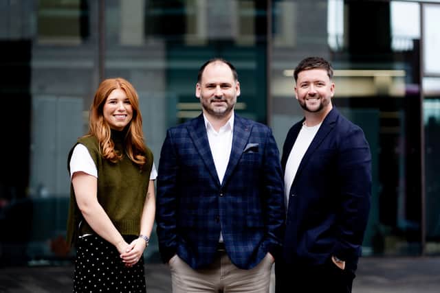 Photo caption: Pictured are the senior leadership team at Rapid. From left to right: Kathryn McClenaghan, Creative Director; James Scullion, Founder and Owner; and Kevin Doran, Managing Director.