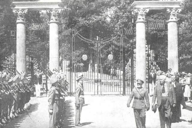 Formal opening of the Reay Memorial school gates on 24 June 1949