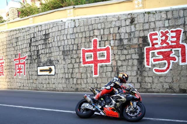 Peter Hickman on the MGM by Bathams BMW at the Macau Grand Prix. Picture: Stephen Davison/Pacemaker.