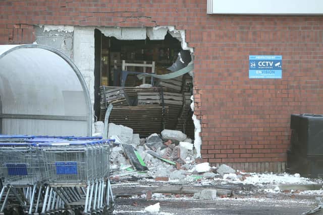 The scene of the attempted ATM theft in Ballynahinch