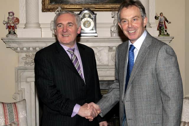 Irish Prime Minister Bertie Ahern with Tony Blair in December 2006 to discuss the St Andrews Agreement weeks after it was signed. "That deal further polarised the two communities," writes Alex Kane. Photo: Lefteris Pitarakis/AP pool