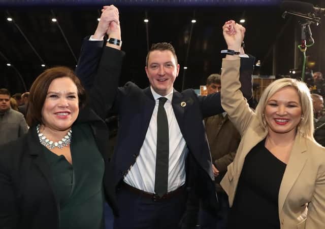 This smiling photo of John Finucane with Mary Lou McDonald and Michelle O’Neill masks what was a bad election for Sinn Fein