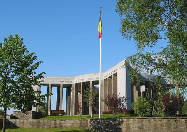 The Mardasson Memorial at Bastogne commemorates the American troops who were killed or injured during the Battle of the Bulge