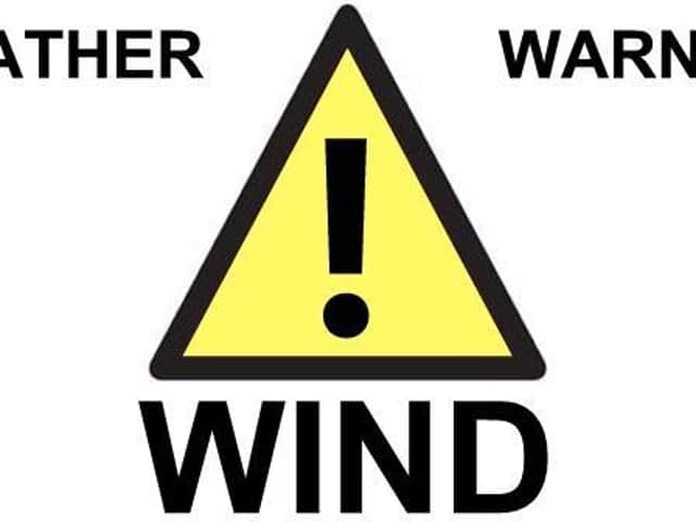 Yellow wind warning