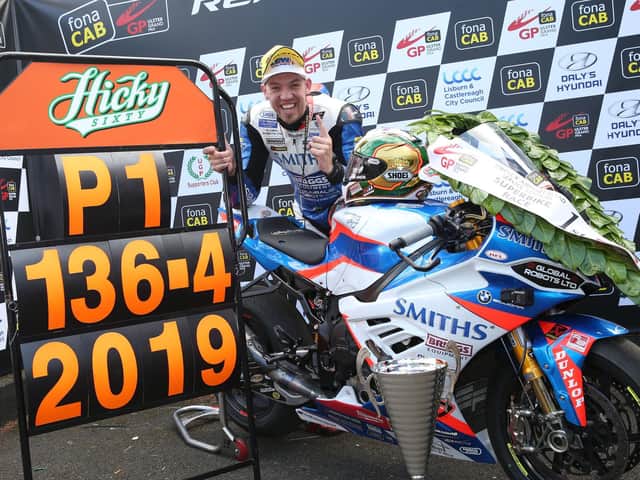 Peter Hickman set a new world road racing lap record of more than 136mph at the 2019 Ulster Grand Prix.