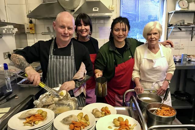 Kitchen volunteers Dessie McVeigh, Catherine Hannan, Maureen Su and Evey Toogood