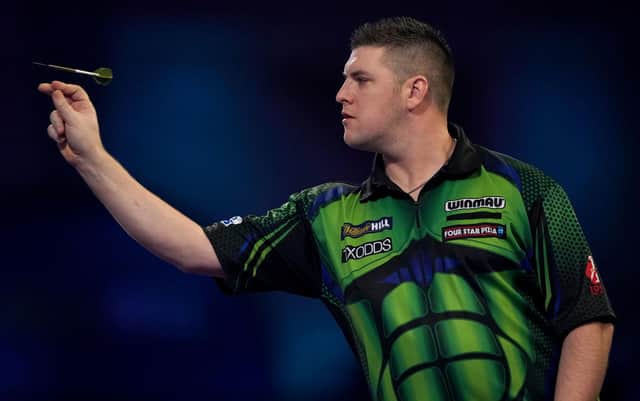 Daryl Gurney during his match against Glen Durrant