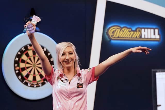 Fallon Sherrock after her match against Chris Dobey