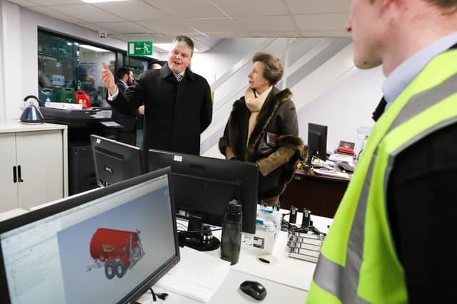 SlurryKat, based in Waringstown, welcomed Her Royal Highness, the Princess Royal on Thursday.   The Princess was led on  the tour by CEO Garth Cairns. Photo by Kelvin Boyes  / Press Eye.