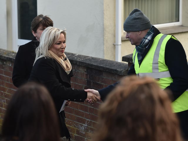 Deputy First Minister, Michelle O'Neill at the funeral of Seamus Mallon.