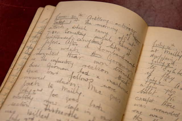 A battered diary written by a soldier during the Battle of the Somme in the First World War has been discovered in a Midlands barn
