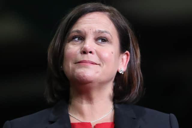Sinn Fein President Mary Lou McDonald during the Irish General Election count at the RDS in Dublin
