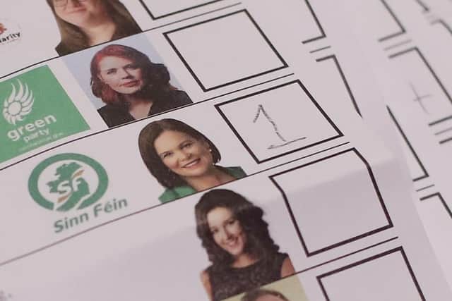 A first preference vote for Mary Lou McDonald in Saturday’s Irish election. Sinn Fein’s performance may decide what action she takes on Conor Murphy