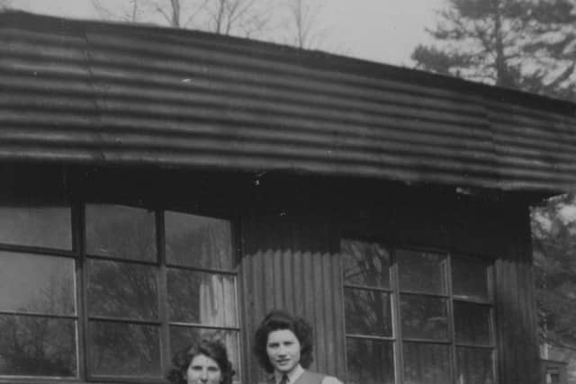 Rita Hamilton (right) and good friend Frankie Hornby at Castle Archdale RAF Base