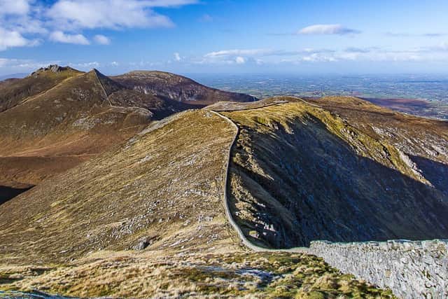 The Mourne Wall snaking away into the distance