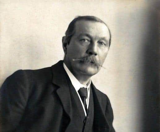 Arthur Conan Doyle (1859-1930), Sherlock Holmes's creator, photographed by Walter Benington, 1914