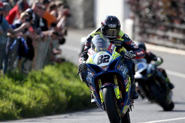 Dubliner Derek Sheils on his way to victory in the Grand Final Superbike race on the Burrows Engineering/RK Racing Suzuki at the Skerries 100 in 2019. Picture: Stephen Davison/Pacemaker Press.