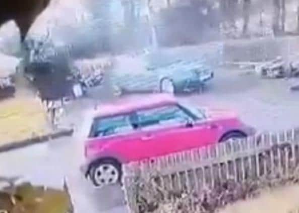 Screengrab from horrific video of car smash