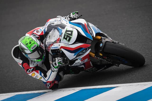 Eugene Laverty was 14th fastest on the factory BMW at Phillip Island as he prepares to make his race debut for the team in Australia this weekend.