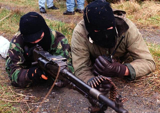 IRA terrorists on the South Armagh border. Picture by Pacemaker