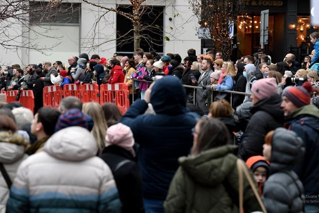 The crowds waited patiently as they hoped to catch a glimpse of Samuel L Jackson or his co-stars Emilia Clarke and Olivia Colman. Picture: Simon Hulme.