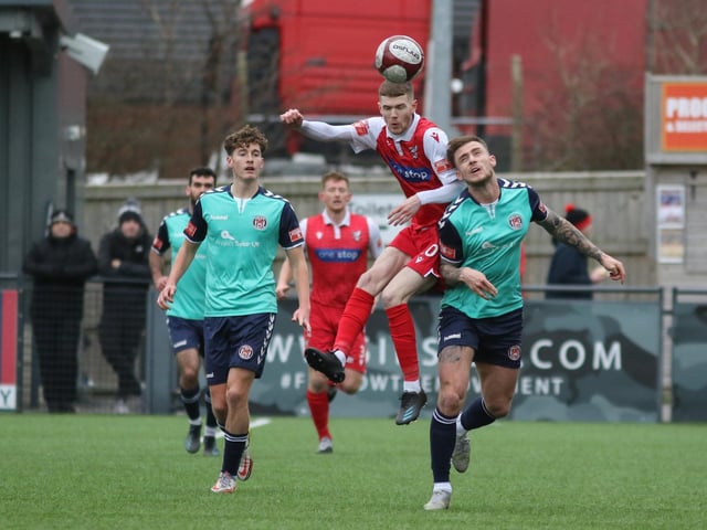 Kieran Glynn in action for Boro against Hyde United