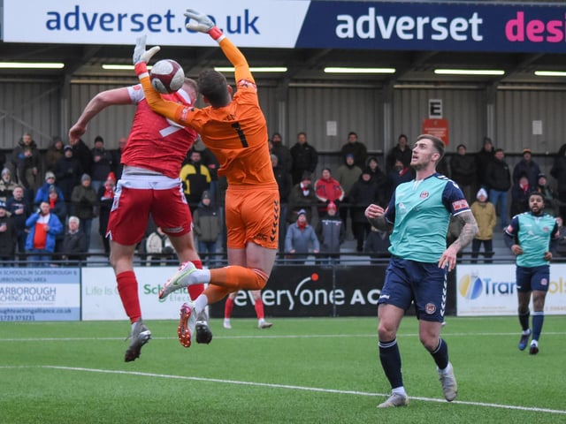 Jake Day tangles with the Hyde keeper
Photo by Morgan Exley