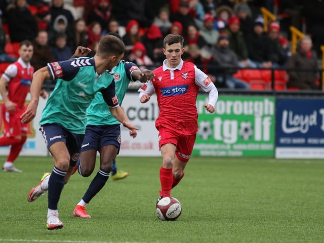 Lewis Maloney for Boro in their 1-1 draw with Hyde United
Photo by Morgan Exley