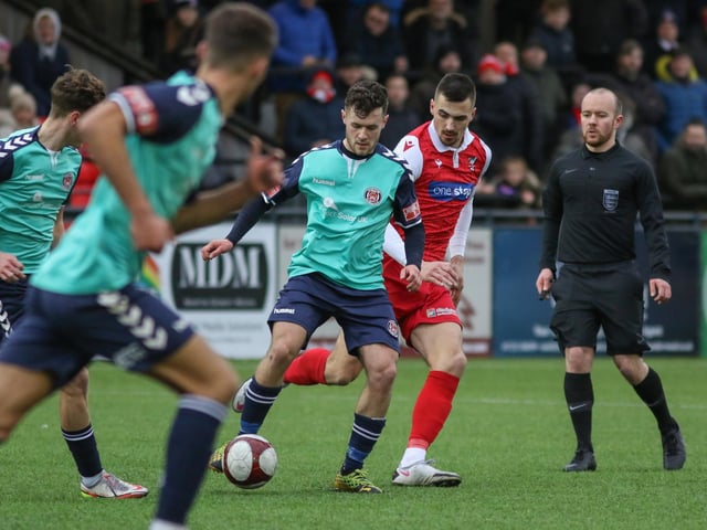 Will Thornton closes in for Boro in their 1-1 draw with Hyde United

Photo by Morgan Exley